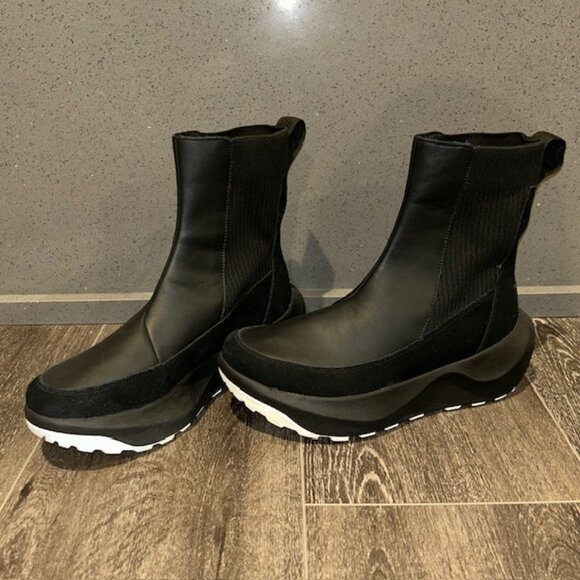 The North Face Shoes - The North Face Halseigh Knit Winter Snow Boots Black White WNF0A817P Womens 10.5